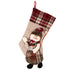 Warm Large Christmas Stocking Santa Claus Sock Plaid Burlap Gift Holder Christmas Tree Decoration New Year Gift Candy Bags - menochic